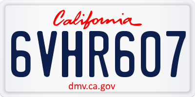 CA license plate 6VHR607