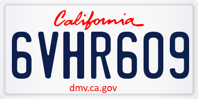 CA license plate 6VHR609