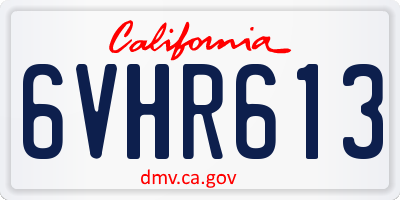 CA license plate 6VHR613