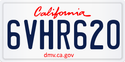 CA license plate 6VHR620