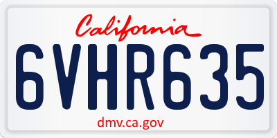 CA license plate 6VHR635