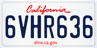 CA license plate 6VHR636