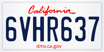 CA license plate 6VHR637