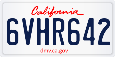 CA license plate 6VHR642