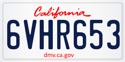 CA license plate 6VHR653