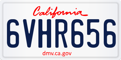 CA license plate 6VHR656