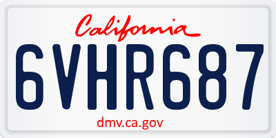 CA license plate 6VHR687