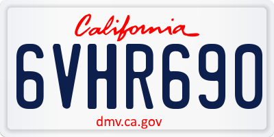 CA license plate 6VHR690
