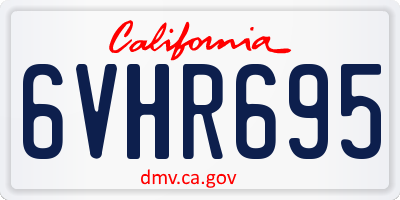 CA license plate 6VHR695