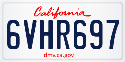 CA license plate 6VHR697