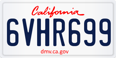 CA license plate 6VHR699