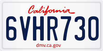 CA license plate 6VHR730