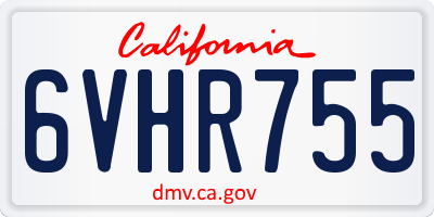 CA license plate 6VHR755