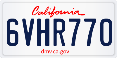 CA license plate 6VHR770