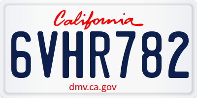 CA license plate 6VHR782
