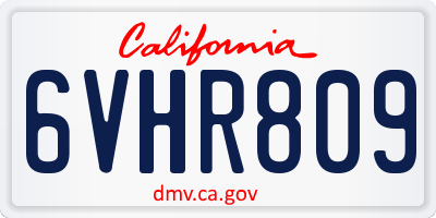 CA license plate 6VHR809
