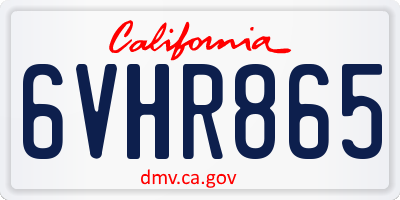 CA license plate 6VHR865