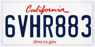CA license plate 6VHR883