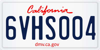 CA license plate 6VHS004