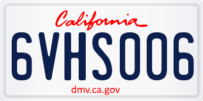 CA license plate 6VHS006