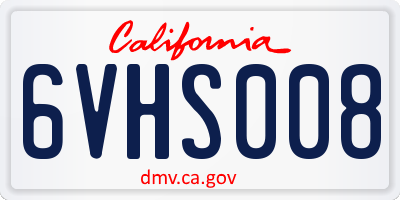 CA license plate 6VHS008