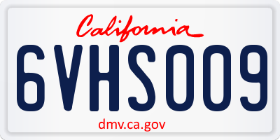 CA license plate 6VHS009