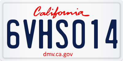 CA license plate 6VHS014