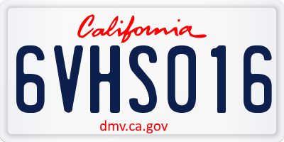 CA license plate 6VHS016