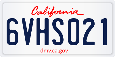 CA license plate 6VHS021