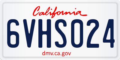 CA license plate 6VHS024