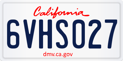 CA license plate 6VHS027