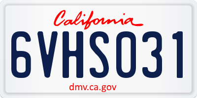 CA license plate 6VHS031