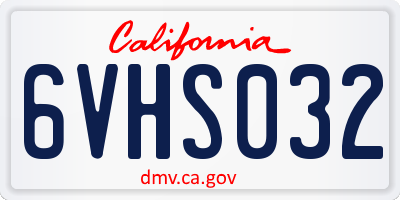 CA license plate 6VHS032