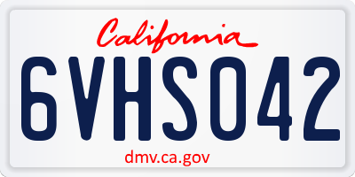 CA license plate 6VHS042