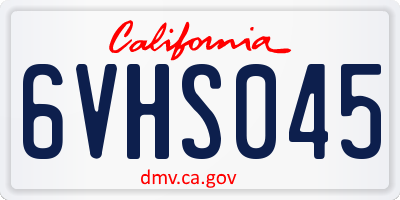 CA license plate 6VHS045
