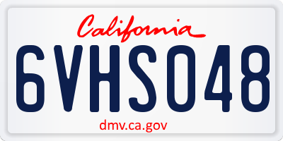 CA license plate 6VHS048