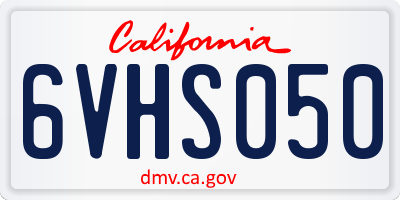 CA license plate 6VHS050