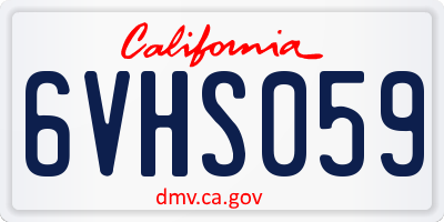 CA license plate 6VHS059