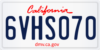 CA license plate 6VHS070