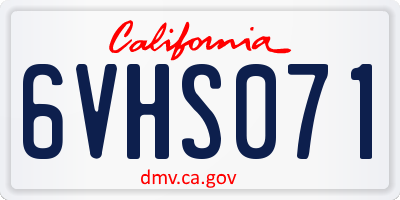 CA license plate 6VHS071