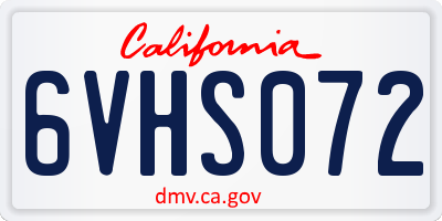 CA license plate 6VHS072