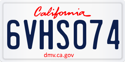 CA license plate 6VHS074