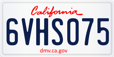 CA license plate 6VHS075