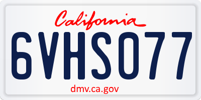CA license plate 6VHS077