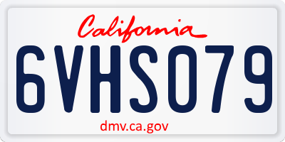 CA license plate 6VHS079