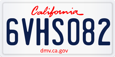 CA license plate 6VHS082