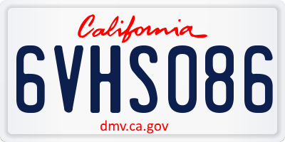 CA license plate 6VHS086