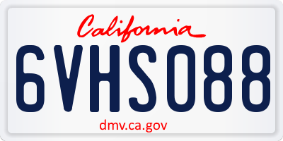 CA license plate 6VHS088