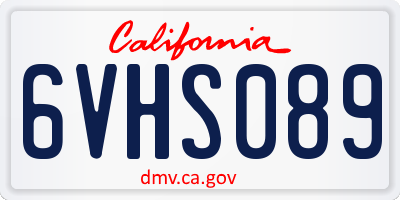 CA license plate 6VHS089