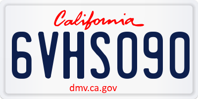 CA license plate 6VHS090